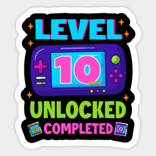 Level 10 Unlocked 5th Birthday Boys Video Game B-day Gift For BOys Kids Sticker